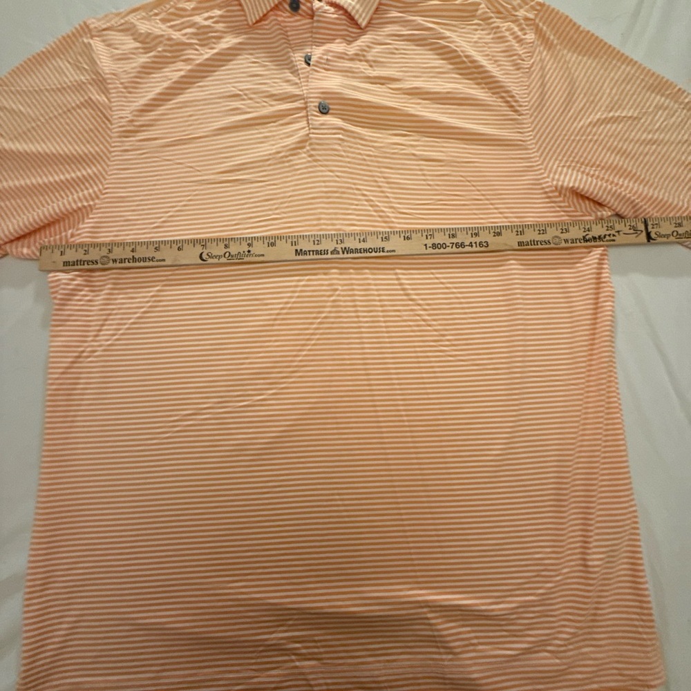 Footjoy Shirt Mens Extra Large Orange Striped Performance Polo Golf - Picture 4 of 9